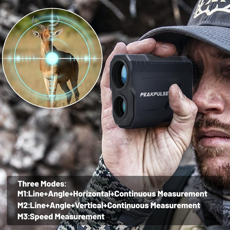PEAKPULSE Hunting Range Finder 1700 Yards Rangefinder for Hunting Hunter 7X Magnification Rechargeable Battery Distance Vertical Horizontal Angle Speed Scan Clear - Image 3